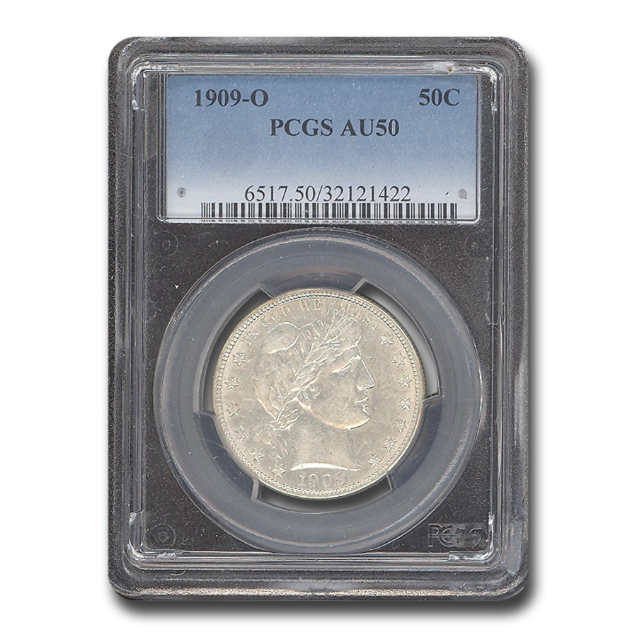 1909-O Barber Half Dollar AU-50 PCGS