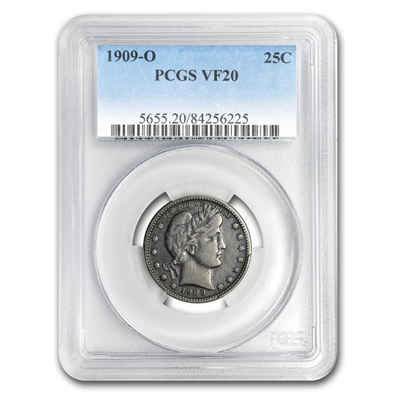 1909-O Barber Quarter VF-20 PCGS 1909-O Barber Quarter VF-20 PCGS
