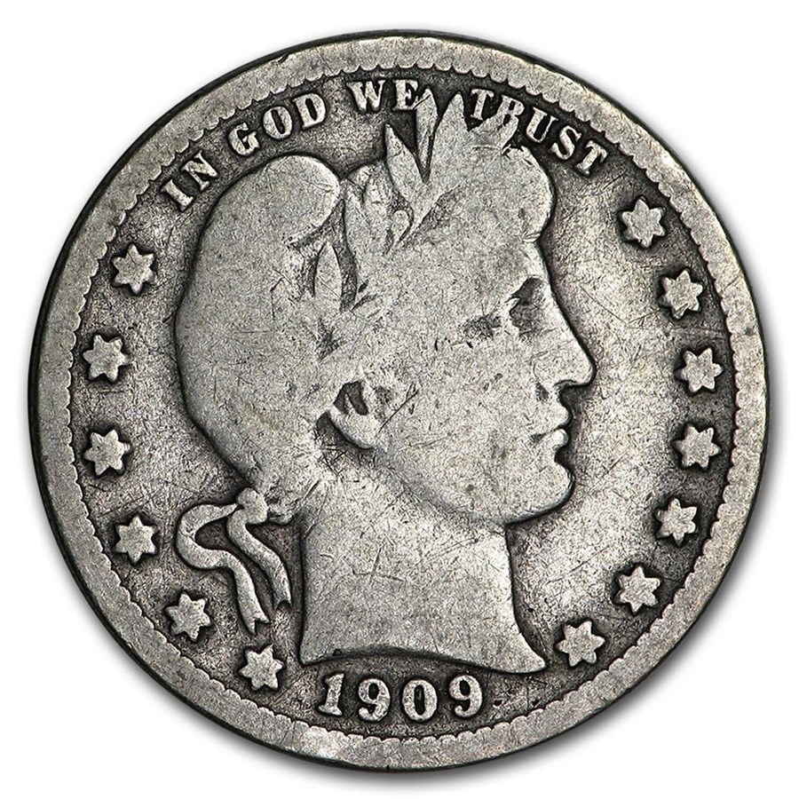 1909-O Barber Quarter VG