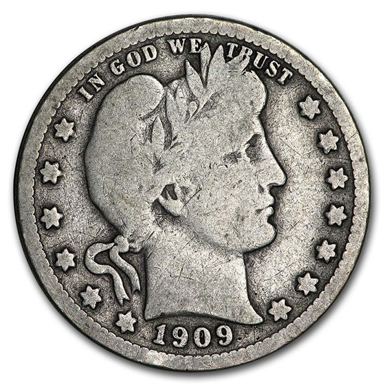 1909-O Barber Quarter VG 1909-O Barber Quarter VG