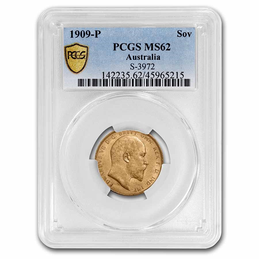 1909-P Australia Gold Sovereign Edward VII MS-62 PCGS