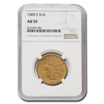 1909-S $10 Indian Gold Eagle AU-55 NGC