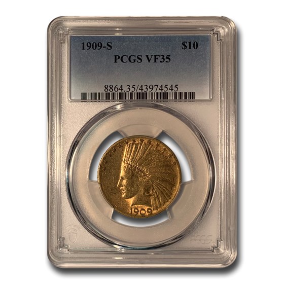 1909-S $10 Indian Gold Eagle VF-35 PCGS