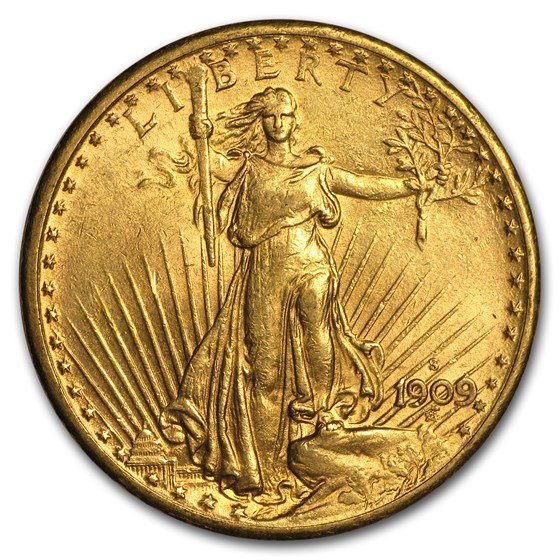 1909-S $20 Saint-Gaudens Gold Double Eagle AU 1909-S $20 Saint-Gaudens Gold Double Eagle AU