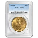 1909-S $20 Saint-Gaudens Gold Double Eagle MS-63 PCGS 1909-S $20 Saint-Gaudens Gold Double Eagle MS-63 PCGS