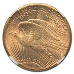 1909-S $20 St Gaudens Gold Double Eagle MS-61 NGC