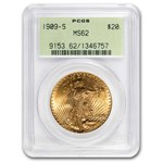 1909-S $20 St Gaudens Gold Double Eagle MS-62 PCGS