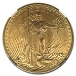 1909-S $20 St Gaudens Gold Double Eagle MS-64 NGC