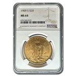 1909-S $20 St Gaudens Gold Double Eagle MS-64 NGC