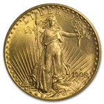 1909-S $20 St Gaudens Gold Double Eagle MS-64 PCGS (CAC)