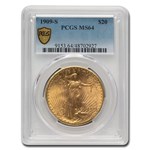 1909-S $20 St Gaudens Gold Double Eagle MS-64 PCGS