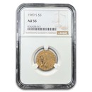 1909-S $5 Indian Gold Half Eagle AU-55 NGC