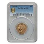 1909-S $5 Indian Gold Half Eagle AU-55 PCGS