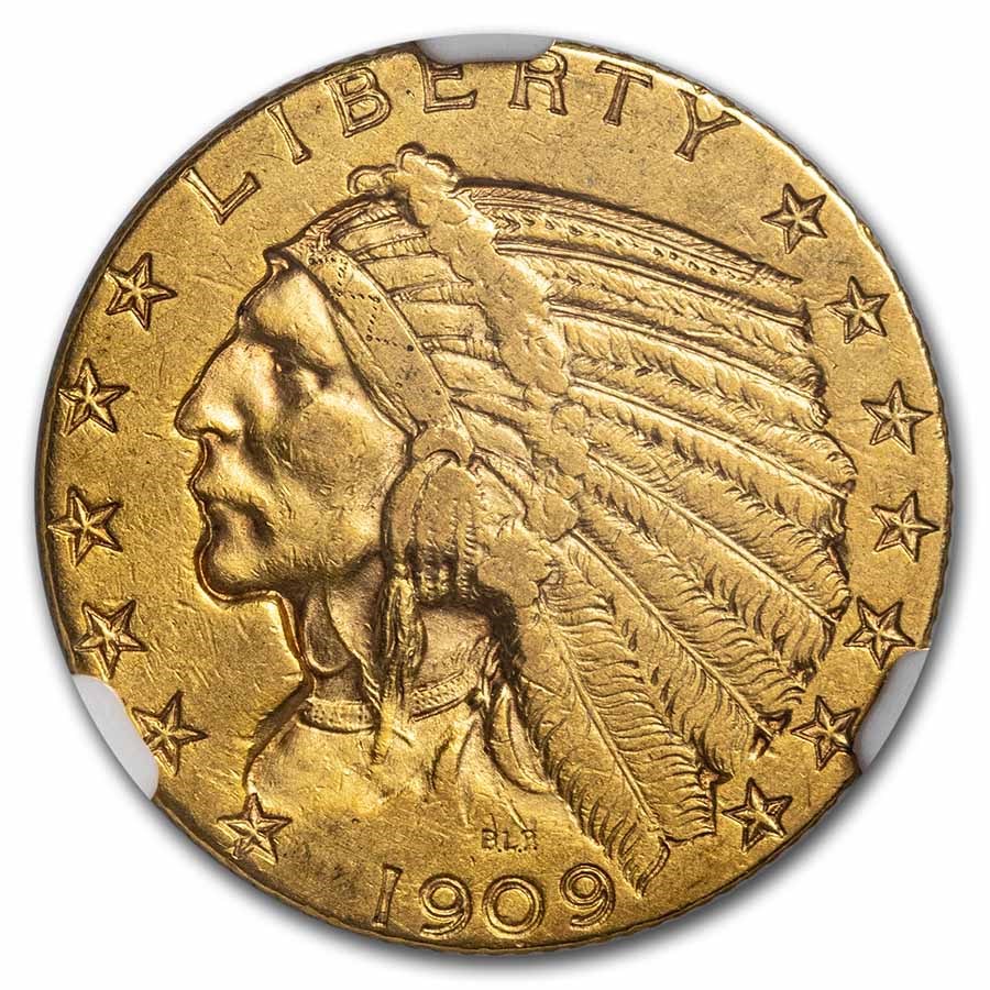 1909-S $5 Indian Gold Half Eagle AU