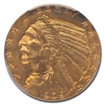 1909-S $5 Indian Gold Half Eagle MS-62 PCGS