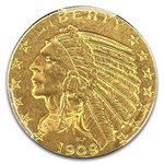 1909-S $5 Indian Gold Half Eagle MS-62 PCGS