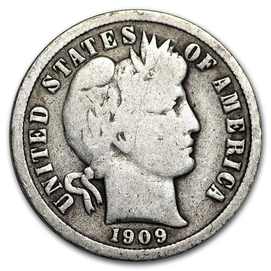 1909-S Barber Dime VG 1909-S Barber Dime VG