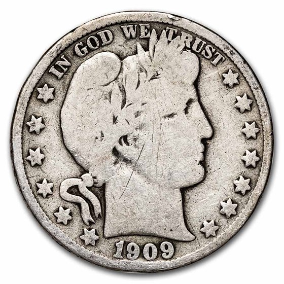 1909-S Barber Half Dollar Good 1909-S Barber Half Dollar Good