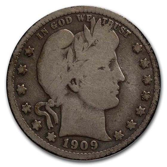 1909-S Barber Quarter VG 1909-S Barber Quarter VG