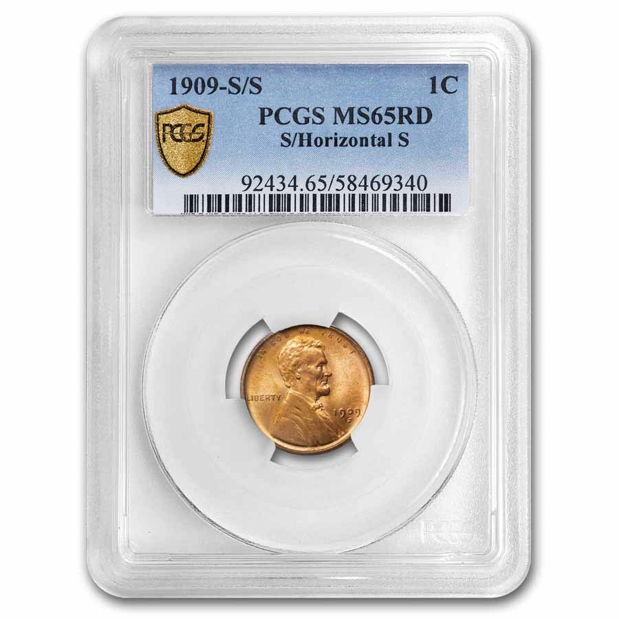 1909-S/Horizontal S Lincoln Cent MS-65 PCGS (Red)