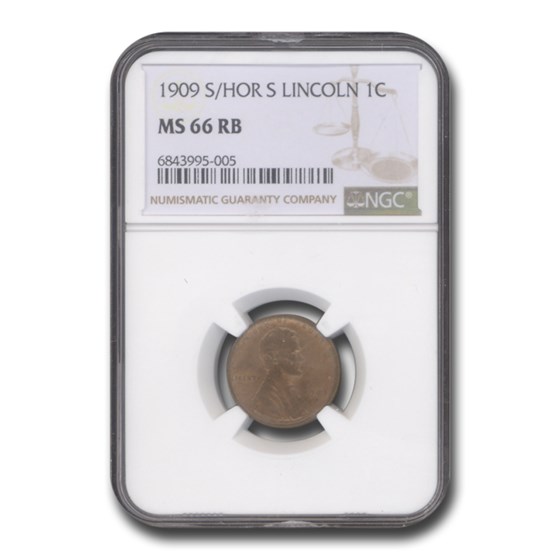 1909-S/ Horizontal S Lincoln Cent MS-66 NGC (Red/Brown) 1909-S/ Horizontal S Lincoln Cent MS-66 NGC (Red/Brown)