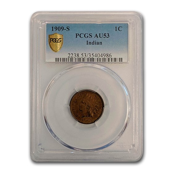 1909-S Indian Head Cent AU-53 PCGS 1909-S Indian Head Cent AU-53 PCGS