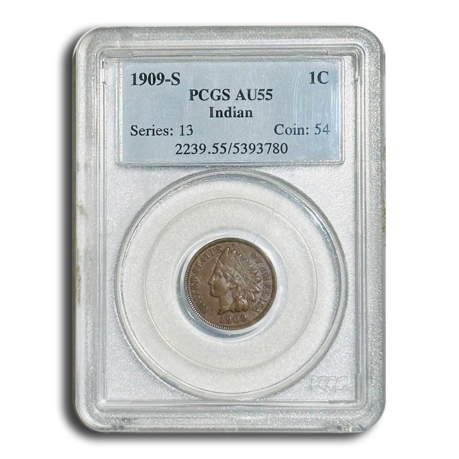 1909-S Indian Head Cent AU-55 PCGS