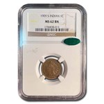 1909-S Indian Head Cent MS-62 NGC CAC (Brown)