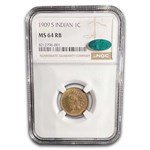 1909-S Indian Head Cent MS-64 NGC CAC (Red/Brown)