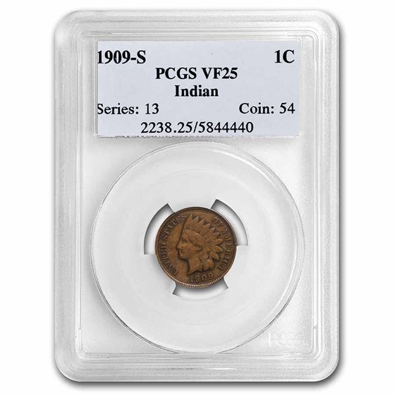 1909-S Indian Head Cent VF-25 PCGS