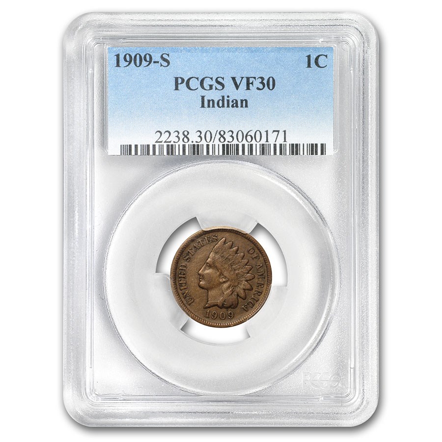 Buy 1909 S Indian Head Cent Vf 30 Pcgs Apmex