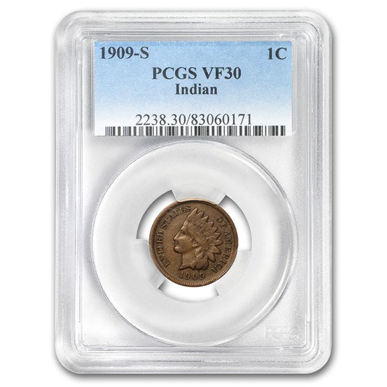 1909-S Indian Head Cent VF-30 PCGS