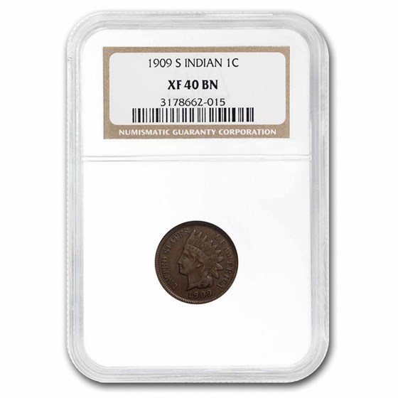 1909-S Indian Head Cent XF-40 NGC CAC 1909-S Indian Head Cent XF-40 NGC CAC