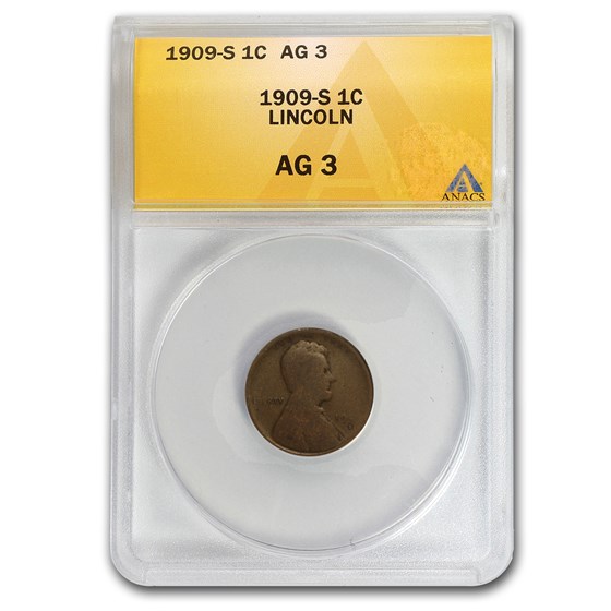 1909-S Lincoln Cent AG-3 ANACS