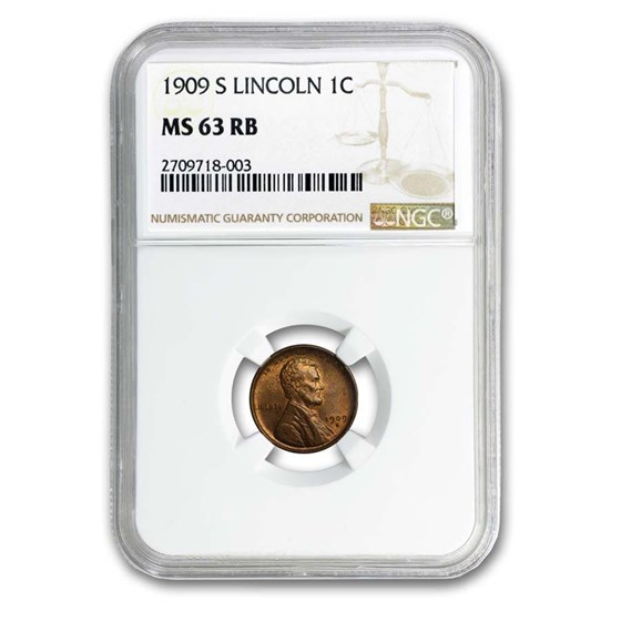 1909-S Lincoln Cent MS-63 NGC (Red/Brown) 1909-S Lincoln Cent MS-63 NGC (Red/Brown)