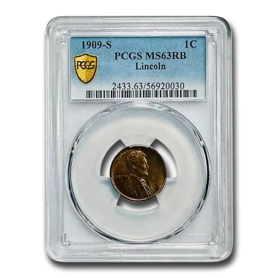 1909-S Lincoln Cent MS-63 PCGS (Red/Brown) 1909-S Lincoln Cent MS-63 PCGS (Red/Brown)