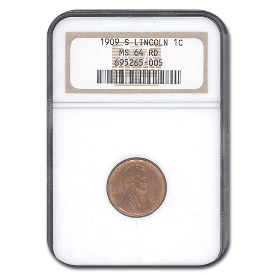 1909-S Lincoln Cent MS-64 NGC (Red) 1909-S Lincoln Cent MS-64 NGC (Red)