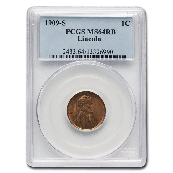 1909-S Lincoln Cent MS-64 PCGS (Red/Brown) 1909-S Lincoln Cent MS-64 PCGS (Red/Brown)