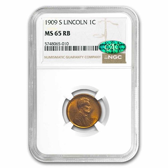 1909-S Lincoln Cent MS-65 NGC CAC (Red/Brown) 1909-S Lincoln Cent MS-65 NGC CAC (Red/Brown)