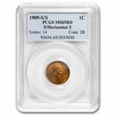 1909-S Lincoln Cent MS-65 PCGS (Red, S/Horizontal S)