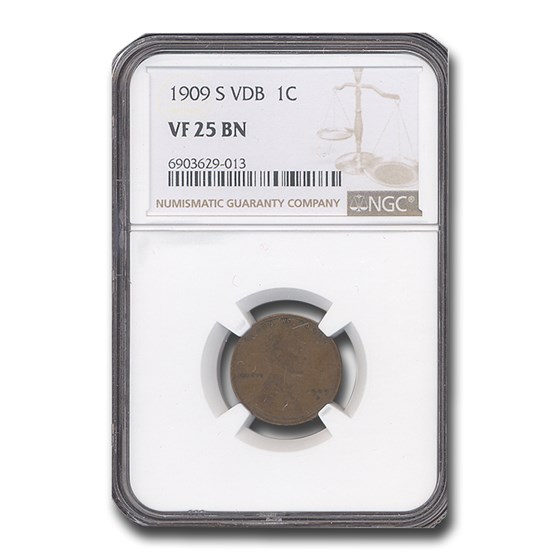 1909-S Lincoln Cent VF-25 NGC (Brown) 1909-S Lincoln Cent VF-25 NGC (Brown)