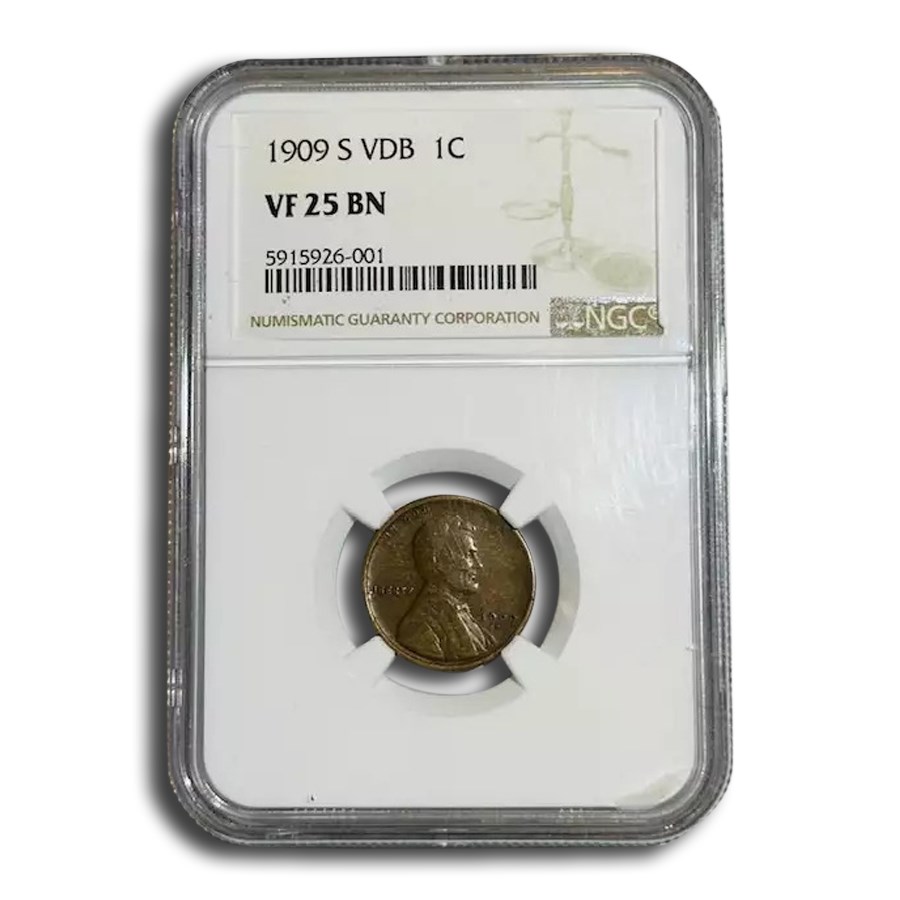 1909-S Lincoln Cent VF-25 NGC (Brown)