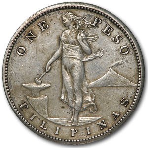 1909-S Philippines Silver Peso AU Details 1909-S Philippines Silver Peso AU Details