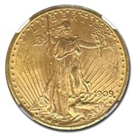 1909-S/S $20 St Gaudens Gold Double Eagle MS-64 NGC (VP-003)