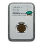 1909-S VBD Lincoln Cent VF-20 NGC CAC (Brown)