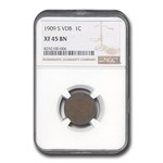 1909-S VBD Lincoln Cent XF-45 NGC (Brown)