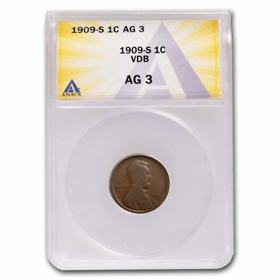 1909-S VDB Lincoln Cent AG-3 ANACS 1909-S VDB Lincoln Cent AG-3 ANACS