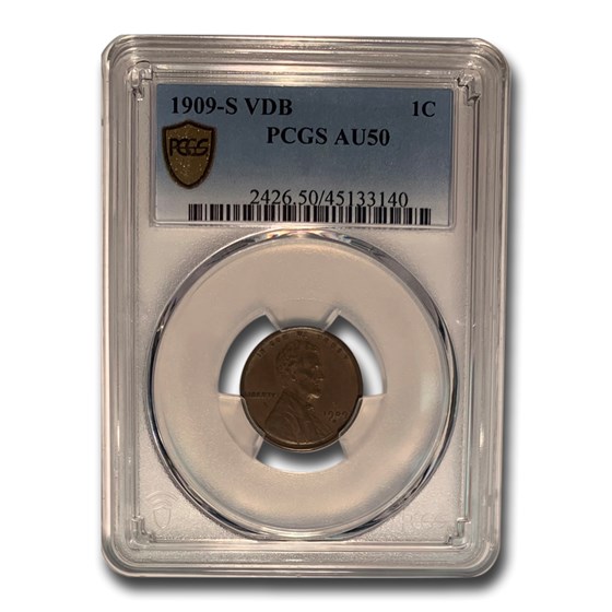 1909-S VDB Lincoln Cent AU-50 PCGS 1909-S VDB Lincoln Cent AU-50 PCGS
