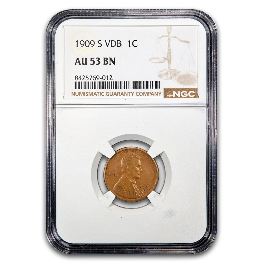 1909-S VDB Lincoln Cent AU-53 NGC