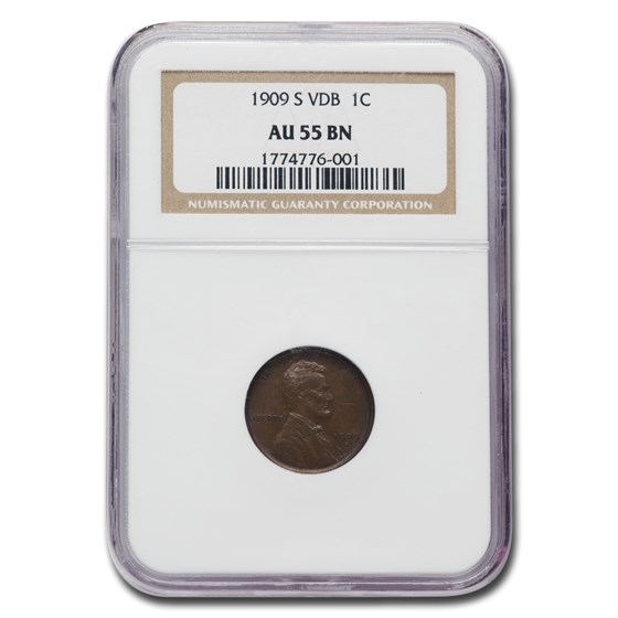 1909-S VDB Lincoln Cent AU-55 NGC (Brown) 1909-S VDB Lincoln Cent AU-55 NGC (Brown)
